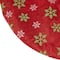 20" Red Metallic & Snowflake Print Mini Tree Skirt
